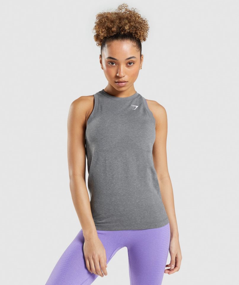 Women\'s Gymshark Vital Seamless 2.0 Light Tanks Grey | NZ 1LDPXV